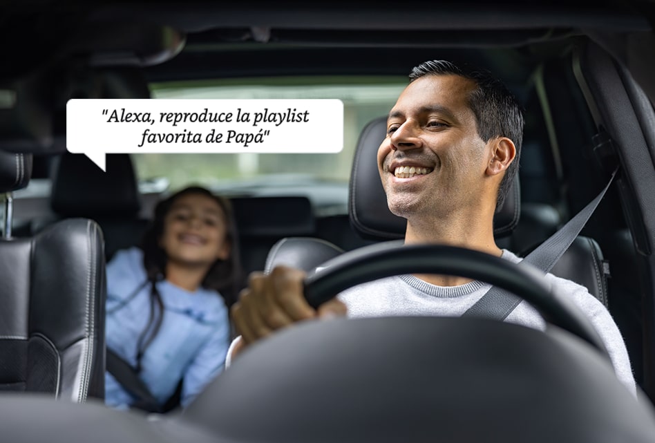 Servicio Amazon Alexa integrado en tu vehículo para disfrutar en familia.